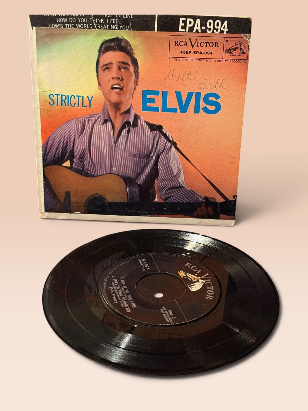 Elvis Presley Strictly Elvis 7" 45 RPM Vinyl EP RCA Victor EPA-994 Sleeve 1956